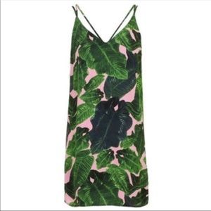 Top shop Palm Leaf dress in PINK